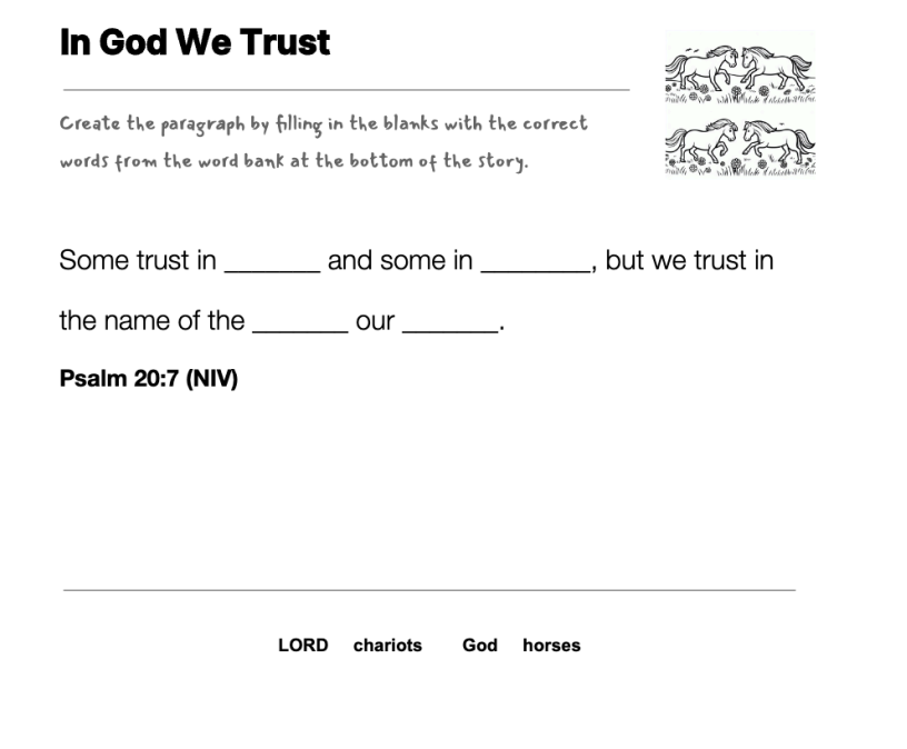 In God We Trust fill-in-the-blank